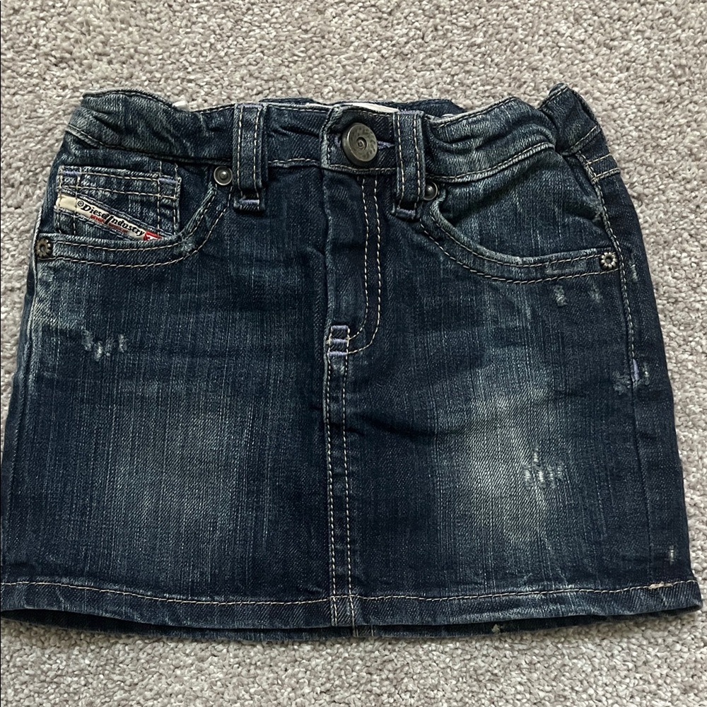 DIESEL Baby Girl Distressed Denim Jean Skirt Size 18 M
